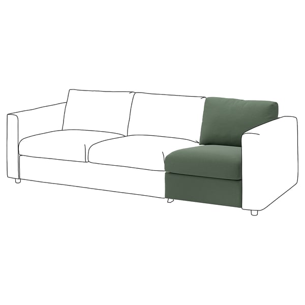VIMLE 1-seat section, Knäbäck grey-green
