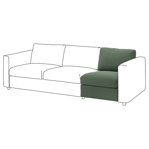 VIMLE 1-seat section, Knäbäck grey-green