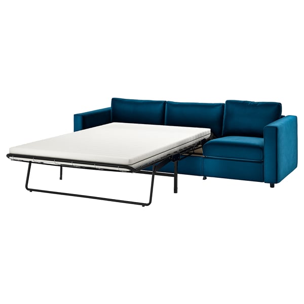 VIMLE 3-seat sofa-bed, Djuparp dark green-blue