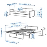 VIMLE 3-seat sofa-bed, Gunnared beige