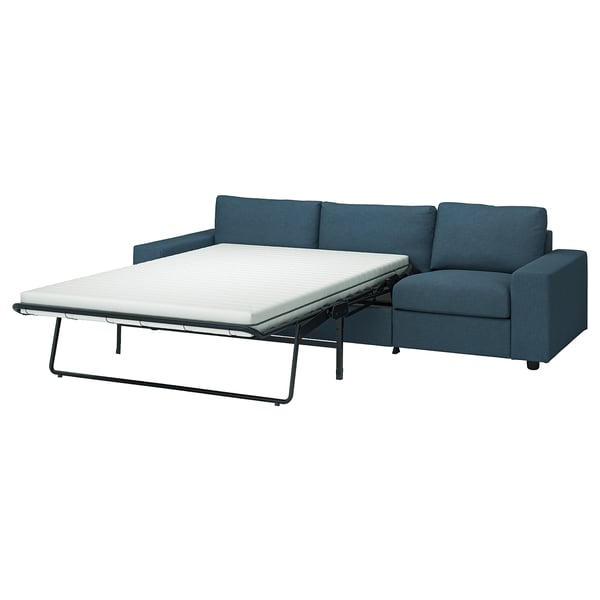 VIMLE 3-seat sofa-bed, with wide armrests/Hillared dark blue