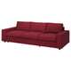 Option: VIMLE 3-seat sofa-bed, with wide armrests/Lejde red/brown