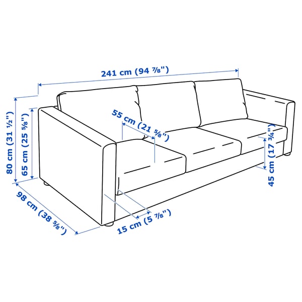 VIMLE 3-seat sofa, Grann/Bomstad black