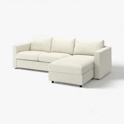VIMLE 3-seat sofa, with chaise longue/Gunnared beige