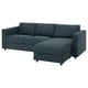 VIMLE 3-seat sofa, with chaise longue/Hillared dark blue