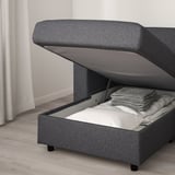 VIMLE 3-seat sofa with chaise longue, with headrest/Gunnared medium grey
