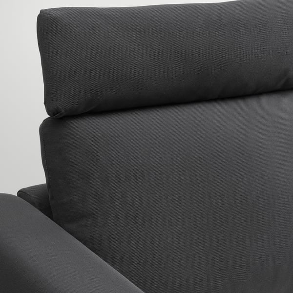 VIMLE 3-seat sofa with chaise longue, with headrest/Hallarp grey