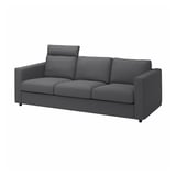 VIMLE 3-seat sofa, with headrest/Hallarp grey