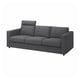 VIMLE 3-seat sofa, with headrest/Hallarp grey