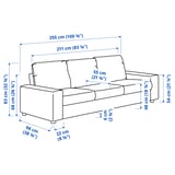 VIMLE 3-seat sofa, with wide armrests/Hallarp beige