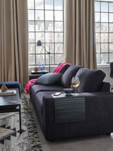 VIMLE 3-seat sofa, with wide armrests/Saxemara black-blue