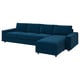 VIMLE 4-seat sofa with chaise longue, with wide armrests/Djuparp dark green-blue