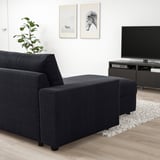 VIMLE 4-seat sofa with chaise longue, with wide armrests/Saxemara black-blue
