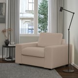 VIMLE Armchair, with wide armrests/Hallarp beige