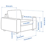 VIMLE Armchair, with wide armrests/Hallarp beige