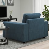 VIMLE Armchair, with wide armrests/Hillared dark blue
