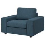VIMLE Armchair, with wide armrests/Hillared dark blue