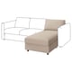 Option: VIMLE Chaise longue section, Hallarp beige