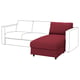 Option: VIMLE Chaise longue section, Lejde red/brown