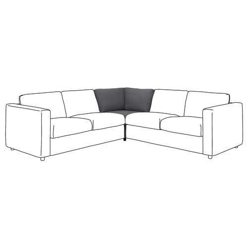 VIMLE sectional sofa, l-shaped, grey and white, modern design with removable covers.