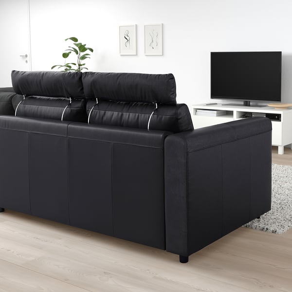 VIMLE Corner sofa, 4-seat, with open end with headrests/Grann/Bomstad black