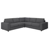 VIMLE Corner sofa, 4-seat, with wide armrests/Hallarp grey