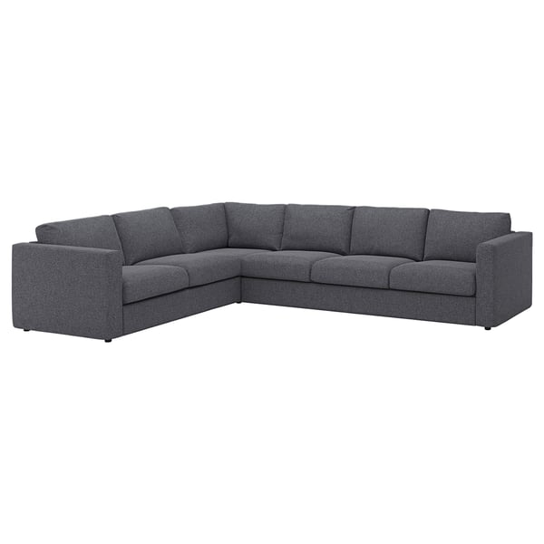 VIMLE Corner sofa, 5-seat, Gunnared medium grey