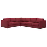 VIMLE Corner sofa, 5-seat, Lejde red/brown