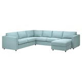 VIMLE Corner sofa, 5-seat w chaise longue, with chaise longue/Saxemara light blue
