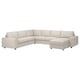 Option: VIMLE Corner sofa, 5-seat w chaise longue, with wide armrests/Gunnared beige