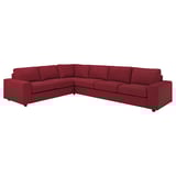 VIMLE Corner sofa, 5-seat, with wide armrests/Lejde red/brown
