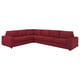 VIMLE Corner sofa, 5-seat, with wide armrests/Lejde red/brown