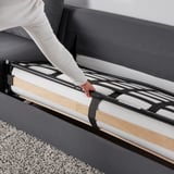 VIMLE Crnr sofa-bed, 5-seat w chaise lng, with wide armrests/Hallarp grey