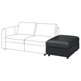 VIMLE Footstool with storage, Grann/Bomstad black