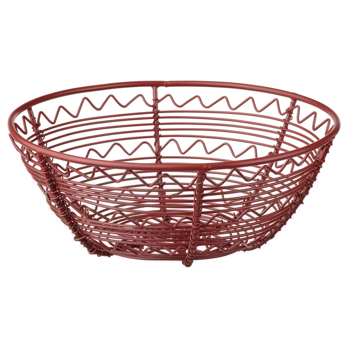 VINTERFINT basket, handmade red, 20 cm IKEA
