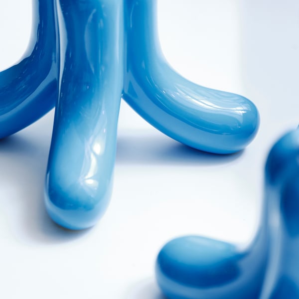 VINTERFINT Candlestick, light blue, 11 cm