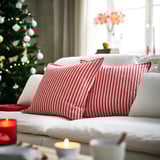 VINTERFINT Cushion cover, striped red/white, 50x50 cm