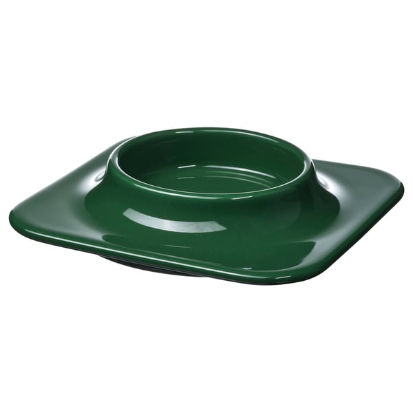 VINTERFINT Pillar candle holder, dark green, 3 cm