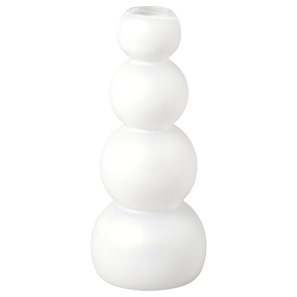VINTERFINT Vase, frosted glass/white, 32 cm
