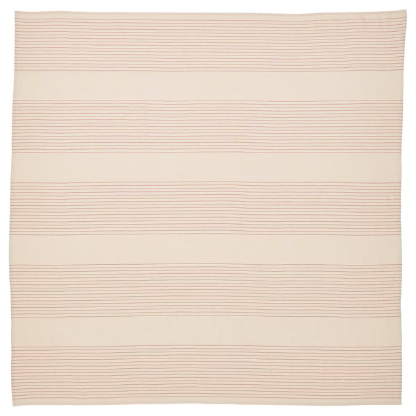 VIPPSTARR Tablecloth, stripe pattern red/natural, 150x150 cm