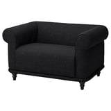 VISKAFORS 1,5-seat armchair, Lejde anthracite/brown