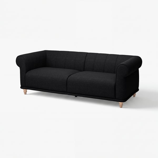 VISKAFORS 3-seat sofa, Lejde anthracite/birch