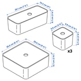 VISSLAÅN Box with lid, set of 5, grey
