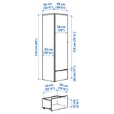VISTHUS Wardrobe, grey/white, 63x59x216 cm