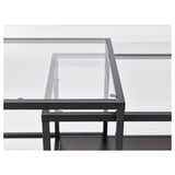 VITTSJÖ Nest of tables, set of 2, black-brown/glass, 90x50 cm