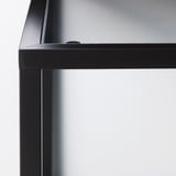 VITTSJÖ Nest of tables, set of 2, black-brown/glass, 90x50 cm