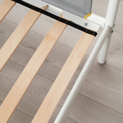VITVAL Bunk bed frame, white/light grey, 90x200 cm