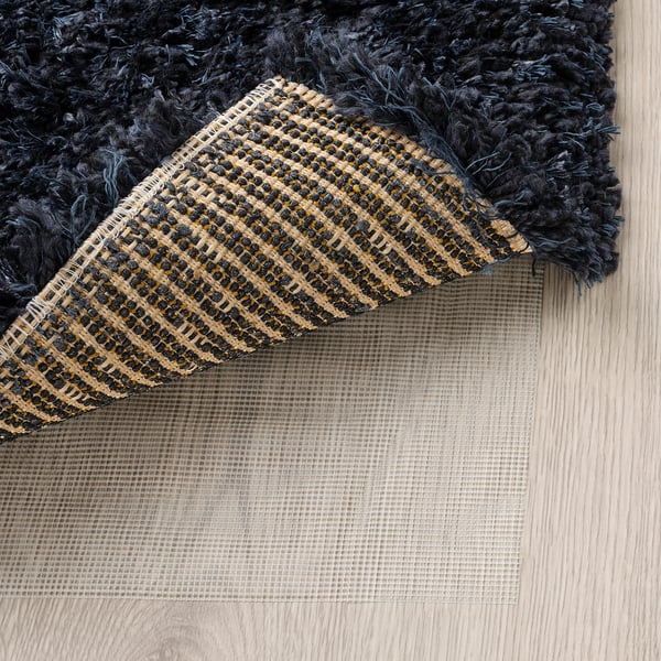 VOLLERSLEV Rug, high pile, dark blue, 200x300 cm