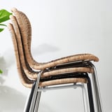 VOXLÖV / ÄLVSTA Table and 4 chairs, light bamboo/rattan white, 180x90 cm