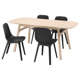 VOXLÖV / ODGER Table and 4 chairs, bamboo/anthracite, 180x90 cm
